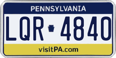 PA license plate LQR4840