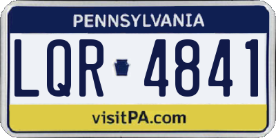 PA license plate LQR4841