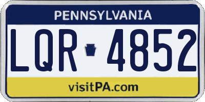 PA license plate LQR4852