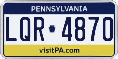 PA license plate LQR4870