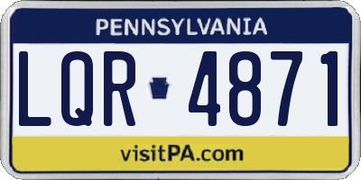 PA license plate LQR4871