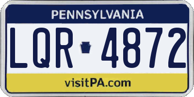 PA license plate LQR4872
