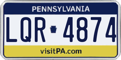 PA license plate LQR4874