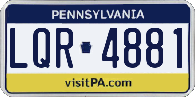 PA license plate LQR4881