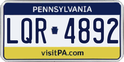 PA license plate LQR4892