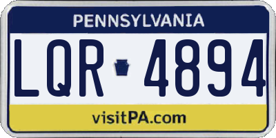 PA license plate LQR4894