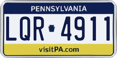 PA license plate LQR4911