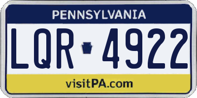 PA license plate LQR4922