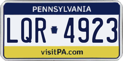 PA license plate LQR4923