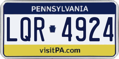 PA license plate LQR4924