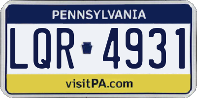 PA license plate LQR4931