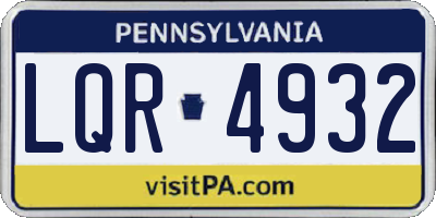 PA license plate LQR4932