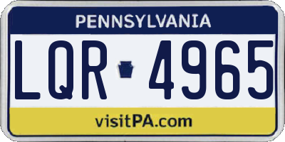 PA license plate LQR4965