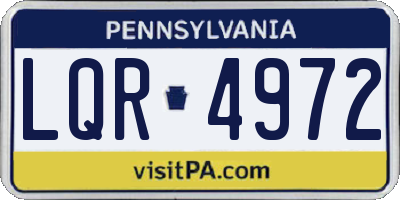 PA license plate LQR4972