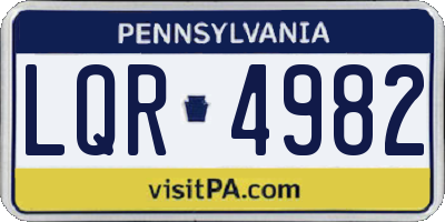 PA license plate LQR4982