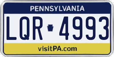 PA license plate LQR4993