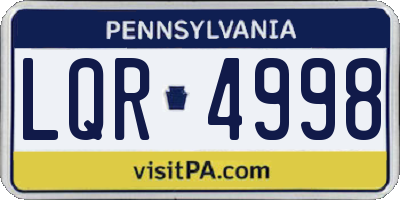 PA license plate LQR4998