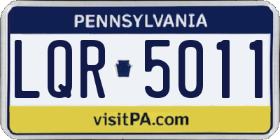 PA license plate LQR5011