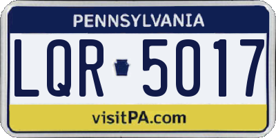 PA license plate LQR5017