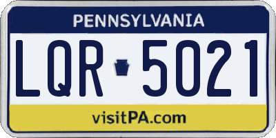 PA license plate LQR5021