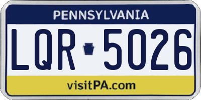 PA license plate LQR5026