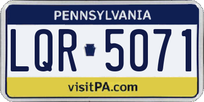 PA license plate LQR5071