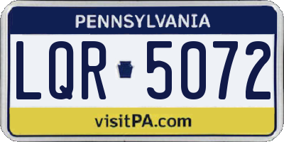 PA license plate LQR5072