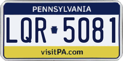 PA license plate LQR5081