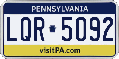 PA license plate LQR5092