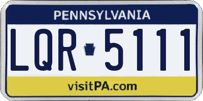 PA license plate LQR5111