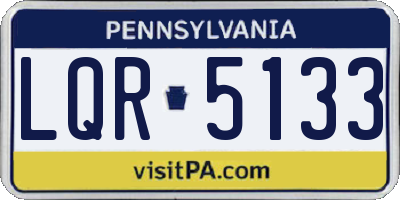 PA license plate LQR5133