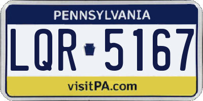 PA license plate LQR5167