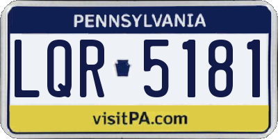 PA license plate LQR5181