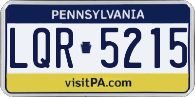 PA license plate LQR5215