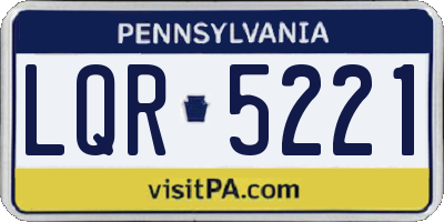PA license plate LQR5221