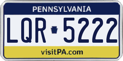 PA license plate LQR5222