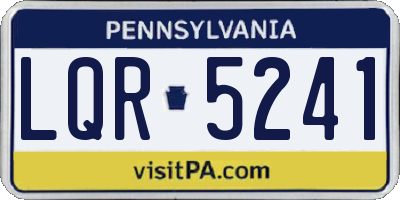 PA license plate LQR5241