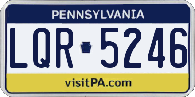 PA license plate LQR5246