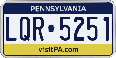 PA license plate LQR5251