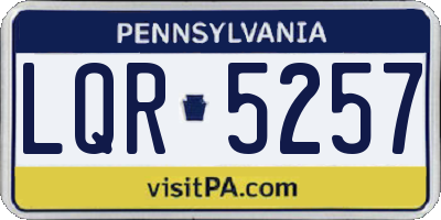 PA license plate LQR5257