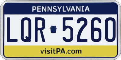 PA license plate LQR5260