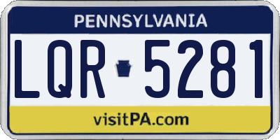 PA license plate LQR5281
