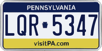 PA license plate LQR5347
