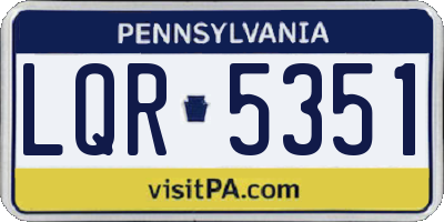 PA license plate LQR5351