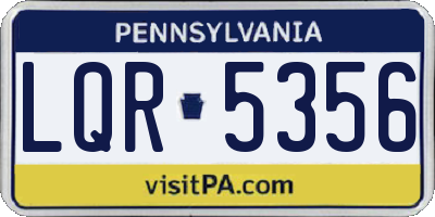 PA license plate LQR5356