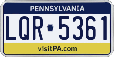 PA license plate LQR5361