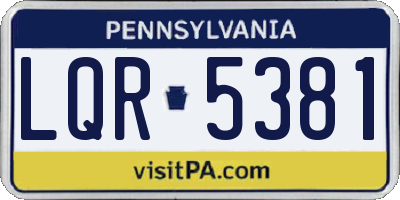 PA license plate LQR5381