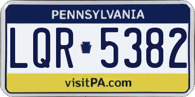 PA license plate LQR5382