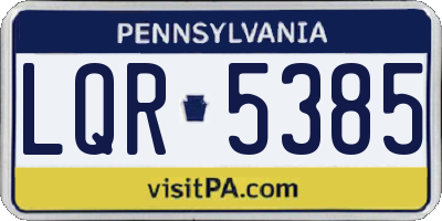 PA license plate LQR5385