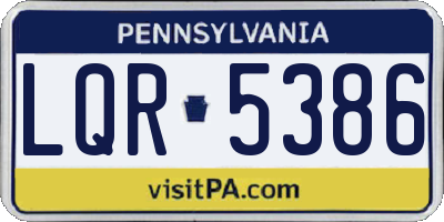 PA license plate LQR5386